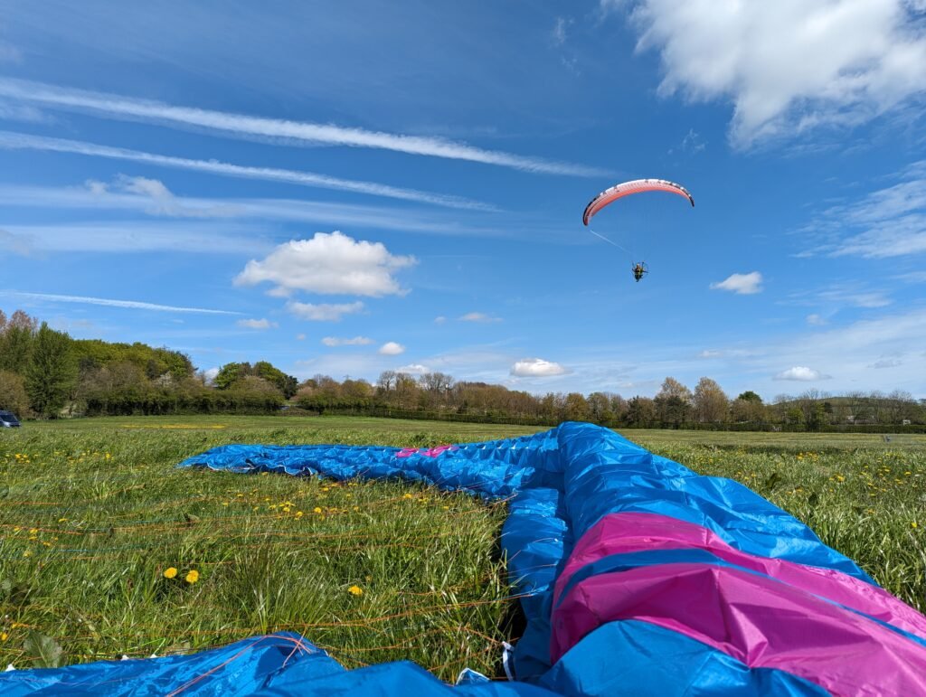 The examiner overseeing a paraglider and paramotor instructor exam with Sky Riders