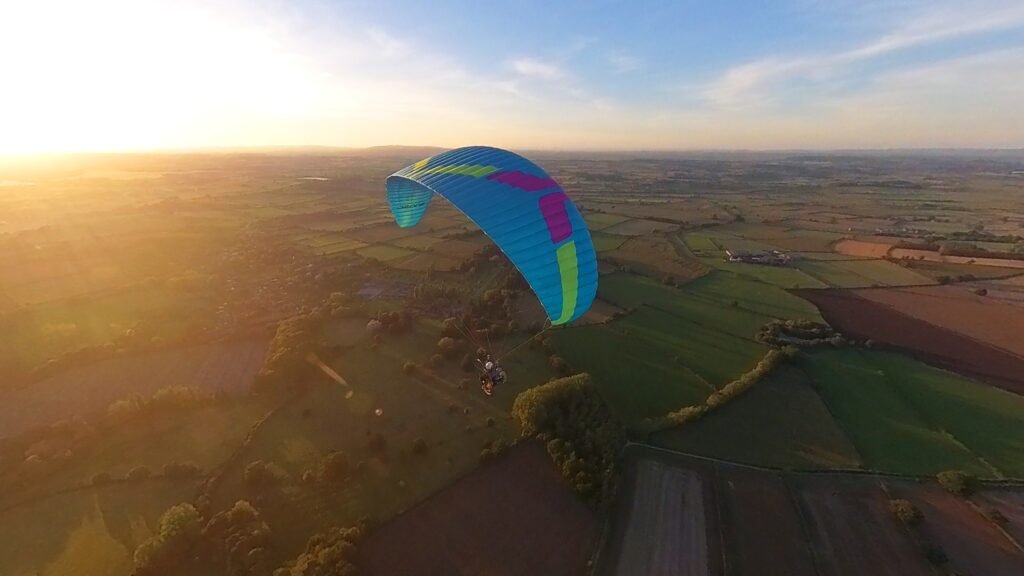 Paramotoring over Shepton Beauchamp